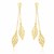 Double Row Filigree Leaf Dangling Earrings in 14k Yellow Gold