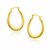Textured Oval Shape Hoop Earrings in 14k Yellow Gold