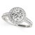 Pave Round Diamond Engagement Ring with Band Stones in 14k White Gold (1 3/8 cttw)