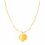 Choker Necklace with Polished Heart Pendant in 14k Yellow Gold
