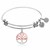 Expandable White Tone Brass Bangle with Pink and White Tone Tree of Life Symbol