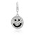 Smiley Face Multi Tone Crystal Studded Charm in Sterling Silver