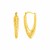 14k Yellow Gold V Shaped Puffed Hoop Earrings