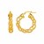 Textured Braided Hoop Earrings in 14k Yellow Gold(4x15mm)