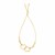 14k Yellow Gold Conjoined Open Heart Adjustable Lariat Style Bracelet
