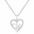 Dual Heart MOM Diamond Accented Pendant in Sterling Silver (.09 cttw)