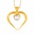 Pearl Embellished Mesh Like Heart Motif Pendant in 14K Yellow Gold