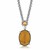 Oval Pronged Amber Cameo Necklace in 18K Yellow Gold and Sterling Silver