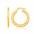 Textured Flat Hoop Earrings in 14K Yellow Gold