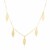 Chain Necklace with Filigree Leaf Charms in 14k Yellow Gold