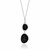Diamond Accented Dual Onyx Pendant in Sterling Silver