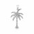 Sterling Silver Palm Tree Pendant with Cubic Zirconias