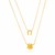 14k Yellow Gold Double-Strand Chain Necklace with Four-Leaf Clover and Horseshoe