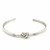 Knot Motif Thin Open Cuff in Rhodium Plated Sterling Silver