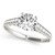 14k White Gold Cathedral Design Single Row Round Diamond Engagement Ring (1 1/4 cttw)