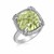 Green Amethyst and White Sapphires Fleur De Lis Ring in Sterling Silver