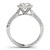 14k White Gold Halo Round Diamond Engagement Ring with Graduated Pave Band (1 1/3 cttw)
