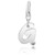 Letter G Crystal Embellished Charm in Sterling Silver