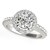 14k White Gold Classic Round Cut with Pave Halo Diamond Engagement Ring (1 1/2 cttw)
