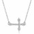 Diamond Accented Horizontal Cross Necklace in 14K White Gold (.06ct tw)