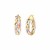 14k Tri Color Gold Three Toned Braided Hoop Earrings(5x15mm)