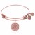 Expandable Pink Tone Brass Bangle with Dream Believe Achieve Symbol