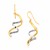 Fancy Polished Double Helix Dangling Earrings in 14k Two Tone Gold