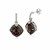 Smokey Quartz and Coffee Diamond Embellished Cushion Drop Earrings in 18k Yellow Gold and Sterling Silver (.43 cttw)