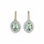Oval Green Amethyst Earrings in 18k Yellow Gold & Sterling Silver
