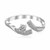 White Cubic Zirconia Studded Curve Toe Ring in Rhodium Plated Sterling Silver