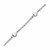 Puffed Heart Stationed Anklet in 14k White Gold