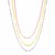 Sterling Silver Three Toned Three Strand Polished Chain Necklace