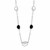Moonstone,  Black Onyx and Diamond Necklace in Sterling Silver