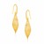 Textured Weave Leaf Drop Earrings in 14k Yellow Gold