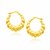 Shiny Textured Hoop Earrings in 14K Yellow Gold