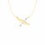 Necklace with Polished Bow and Arrow in 14k Two Tone Gold