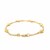 Puffed Heart Station Rolo Chain Bracelet in 14k Yellow Gold (3.30 mm)