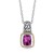 Rectangular Amethyst Milgrained Pendant Necklace in 18k Yellow Gold and Sterling Silver
