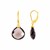Earrings with Smokey Quartz Teardrops with Yellow Finish in Sterling Silver