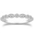 Fancy Pave Diamond Milgrain Wedding Ring Band in 14k White Gold