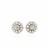 Sterling Silver Polished Halo Set Cubic Zirconia Earrings