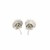 Sterling Silver Polished Halo Set Cubic Zirconia Earrings