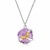 Round Pink Amethyst Bow Motif Pendant in 18K Yellow Gold and Sterling Silver