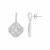 Square Motif Earrings with Cubic Zirconia in Sterling Silver