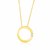 Diamond Accented Open Circle Style Pendant in 14k Yellow Gold (.02ct)
