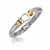 Polished Horseshoe Stationed Cable Inspired Bracelet in 18k Yellow Gold and Sterling Silver