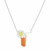 Sterling Silver 18 inch Necklace with Enameled Orange Tropical Drink