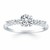 Shared Prong Accent Diamond Engagement Ring Mounting in 14k White Gold