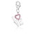 LOVE Pink Tone Crystal Accented Charm in Sterling Silver