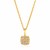 14K Yellow Gold 16 inch Necklace with Gold and Diamond Square Pendant (1/10 ct. tw.)